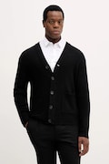 Lindbergh kardigan z dodatkiem wełny męski kolor czarny 30.800223