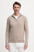 United Colors of Benetton sweter wełniany męski kolor beżowy z półgolfem 1006U202B