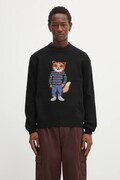 Maison Kitsuné wool blend sweater Dressed Fox Intarsia Wool black color PM00806KH0002