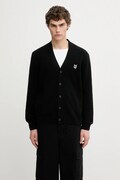 Maison Kitsuné cardigan din lână Fox Head Lambwsool Comfort culoarea negru, PM00502KT1006