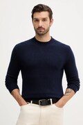 Sisley sweter z dodatkiem wełny męski kolor granatowy lekki 18AYS104L