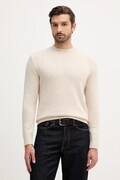 Sisley sweter z dodatkiem wełny męski kolor beżowy lekki 18AYS104L