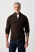 Barbour sweter męski wełniany brązowy MKN0837