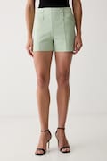 Morgan elegantní šortky dámské s bavlnou zelené high waist SHEON