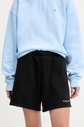 Шорти Tommy Jeans колір чорний однотонні висока посадка DW0DW21152