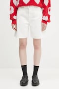 Samsoe Samsoe szorty jeansowe SASHELLY damskie kolor biały gładkie high waist F25200013