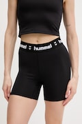 Hummel szorty treningowe kolor czarny gładkie medium waist 229980