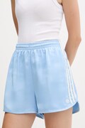 Къс панталон adidas Originals Ruffle Shorts в синьо с изчистен дизайн с висока талия KC8817