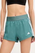 Шорти для тренувань adidas Performance HYGLM колір зелений з принтом висока посадка JX7388