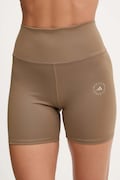 adidas by Stella McCartney szorty do jogi damskie kolor brązowy gładkie high waist KA0631
