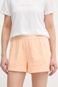 Calvin Klein Underwear σορτς lounge γυναικεία βαμβακερά πορτοκαλί ψηλά LV00QS7517