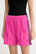 adidas Originals pantaloni scurți Firebird culoarea roz, cu imprimeu, high waist, JW5049