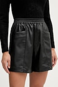 United Colors of Benetton szorty damskie kolor czarny gładkie high waist 4M3CD9029