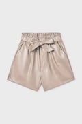 Дитячі шорти Mayoral колір бежевий однотонні регульована талія 7218