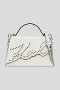 Шкіряна сумочка Karl Lagerfeld K/SIGNATURE колір білий A3W30044