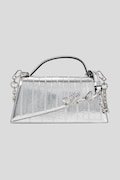 Karl Lagerfeld borsa a mano in pelle colore argento A3W30050