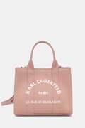 Karl Lagerfeld crossbody torbica ženska bombažna K/RSG oranžna A3W50118