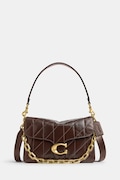 Coach torebka skórzana Chain Tabby Shoulder Bag With Quilting kolor brązowy CAF55