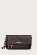 Zadig&Voltaire crossbody torba za žene od kože ROCK NANO GRAINED LEATHER smeđa LWBA03975