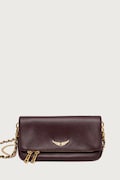 Zadig&Voltaire torebka crossbody damska skórzana ROCK NANO GRAINED LEATHER bordowa LWBA03975
