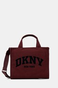 Βαμβακερή τσάντα Dkny χρώμα: μπορντό, R41AOR57