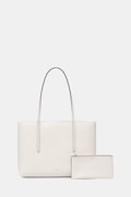 Calvin Klein shopper γυναικεία από απομίμηση δέρματος λευκή LV04F3274G