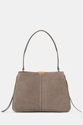Tommy Hilfiger torebka zamszowa kolor brązowy AW0AW18201
