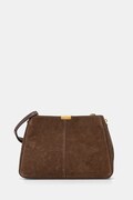 Tommy Hilfiger torebka zamszowa kolor brązowy AW0AW18201