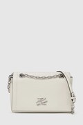 Δερμάτινη τσάντα Karl Lagerfeld χρώμα: μπεζ, A4W30084