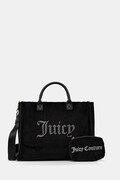 Τσάντα Juicy Couture Iris Velvet χρώμα: μαύρο, BIJIR8944WZC