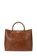Шкіряна сумочка Lauren Ralph Lauren колір коричневий 431942189