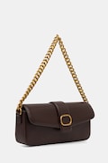Kožená kabelka Twinset hnedá farba, 252TD836A