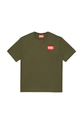 Дитяча бавовняна футболка Diesel TPATCH OVER T-SHIRT колір білий однотонна J02469