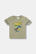 Puma t-shirt bawełniany dziecięcy PUMA X HOT WHEELS Graphic Tee kolor zielony z nadrukiem 632395