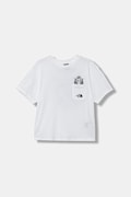 The North Face t-shirt bawełniany dziecięcy B SPORTS OVERSIZED POCKET SS TEE - GRAPH kolor biały wzorzysty NF0A8EAKFN41