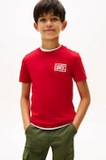 Tommy Hilfiger t-shirt bawełniany dziecięcy kolor czerwony z nadrukiem KB0KB09932