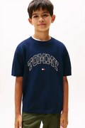Дитяча бавовняна футболка Tommy Hilfiger колір синій з принтом KB0KB09939
