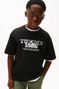 Tommy Hilfiger t-shirt bawełniany dziecięcy kolor czarny z nadrukiem KB0KB10087
