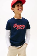 Дитяча бавовняна футболка Tommy Hilfiger колір синій з принтом KB0KB10118
