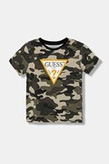 Дитяча бавовняна футболка Guess колір зелений візерунок L5BI05 I3Z14