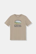Guess t-shirt bawełniany dziecięcy kolor beżowy z nadrukiem L5BI24 I3Z14