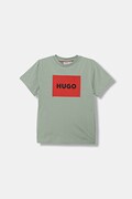 Παιδικό βαμβακερό μπλουζάκι HUGO χρώμα: μπλε, G00572