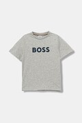 BOSS t-shirt bawełniany dziecięcy kolor szary z nadrukiem J52711