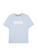 BOSS T-shirt dziecięcy bawełniany niebieski J52711