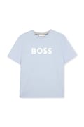 BOSS T-shirt dziecięcy bawełniany niebieski J52711