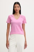 Morgan T-shirt damski bawełniany różowy DMATY