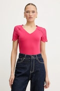 Morgan t-shirt bawełniany damski kolor różowy DMATY