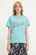 Karl Lagerfeld tricou din bumbac culoarea turcoaz, A3W17018