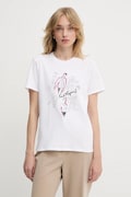Karl Lagerfeld t-shirt bawełniany damski kolor biały A3W17099