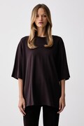 Gestuz T-shirt damski bawełniany z elastanem fioletowy 10910545